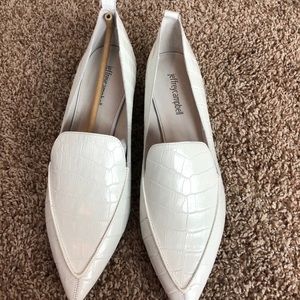 JEFFREY CAMPBELL NWB White Crocodile Vilma Loafer